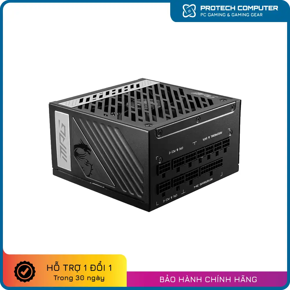 Nguồn máy tính MSI A1000G 1000w ( 80 Plus Gold / Full Modular/Màu Đen)
